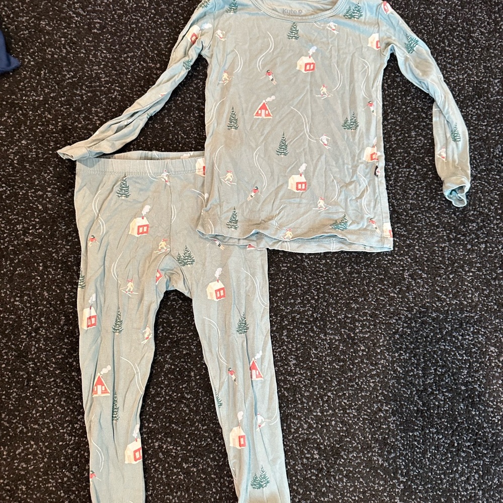 Kyte BABY Blue Pajama Set with Red and White Accents